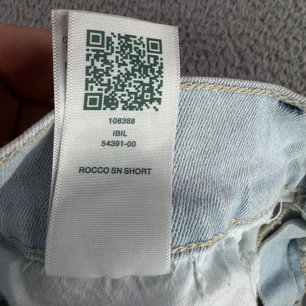 True Religion Shorts Mens 34 Light Wash Blue Rocco SN Stretch Denim Flap‎ Pocket